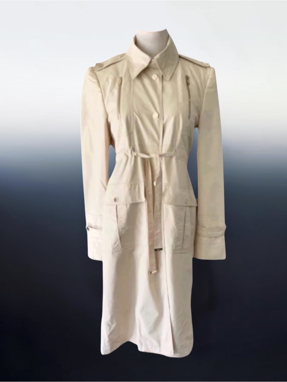 GUCCI Trench Coat Rain Jacket Signature Hardware Size 44 ITALY